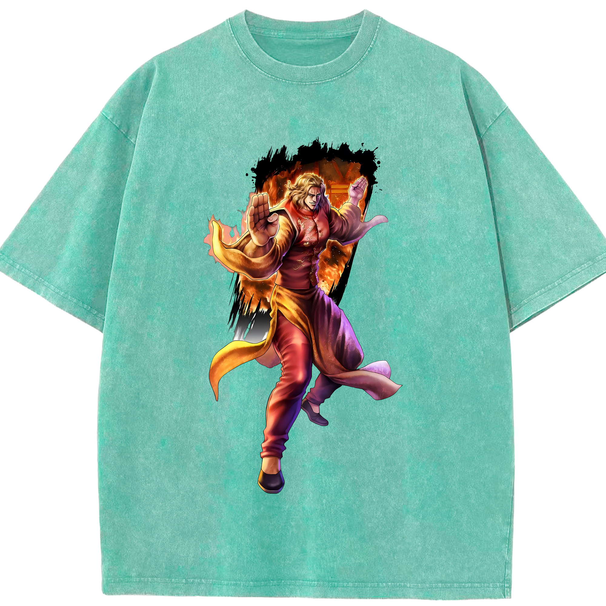 （画像用） 北斗の拳 Fist of the North Star 綿100% ヴィンテージ風 半袖Tシャツ（フロントプリント）